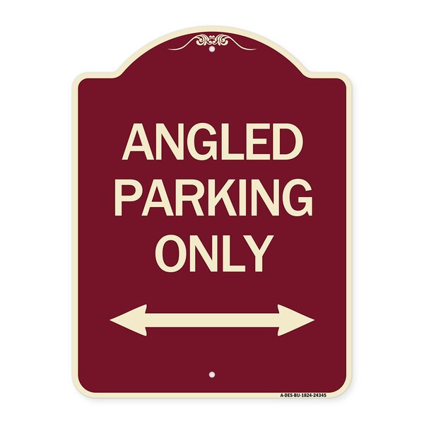 Angle Parking W/ Bidirectional Arrow Heavy-Gauge Aluminum Sign, 24" x 18", BU-1824-24345